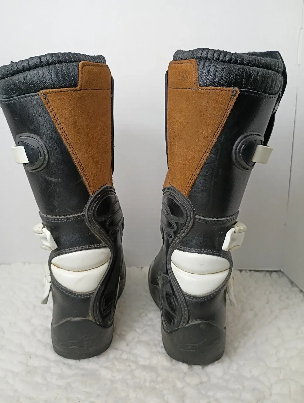 Alpinestars Tech 6S Youth MX Motocross Boots Black White US 2 Metal Toe.